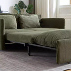 Divano letto in velluto a coste convertibile 3-in-1 da 64,5 con letto estraibile