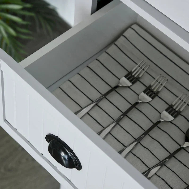 Dispensa da cucina da 72 pollici, mobile tradizionale indipendente con 4 ante e 3 ripiani regolabili, ampio cassetto centrale