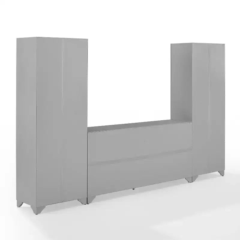 3-teiliges Tara-Sideboard- und Vorratsschrank-Set im Used-Look – Crosley