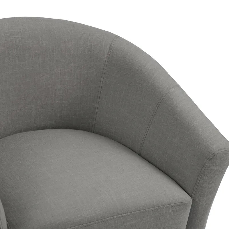 2er-Set moderne Leinen-Sessel im Fassdesign, Clubsessel