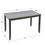 5-teiliges Esszimmerset aus Massivholz, 47L (1 Tisch + 4 Stühle mit Sprossenlehne)