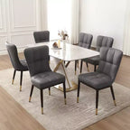 Bekrvio Esszimmerstuhl-Set mit 6 Stühlen, moderne gepolsterte Sitze aus Kunstleder mit hoher Rückenlehne, Metallbeine, armlehnenlose Küchenstühle für Ess- und Wohnzimmer