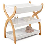 Comfy Cubs commode voor baby's - stevige houten constructie, tijdloze uitstraling met twee open planken voor babybenodigdheden
