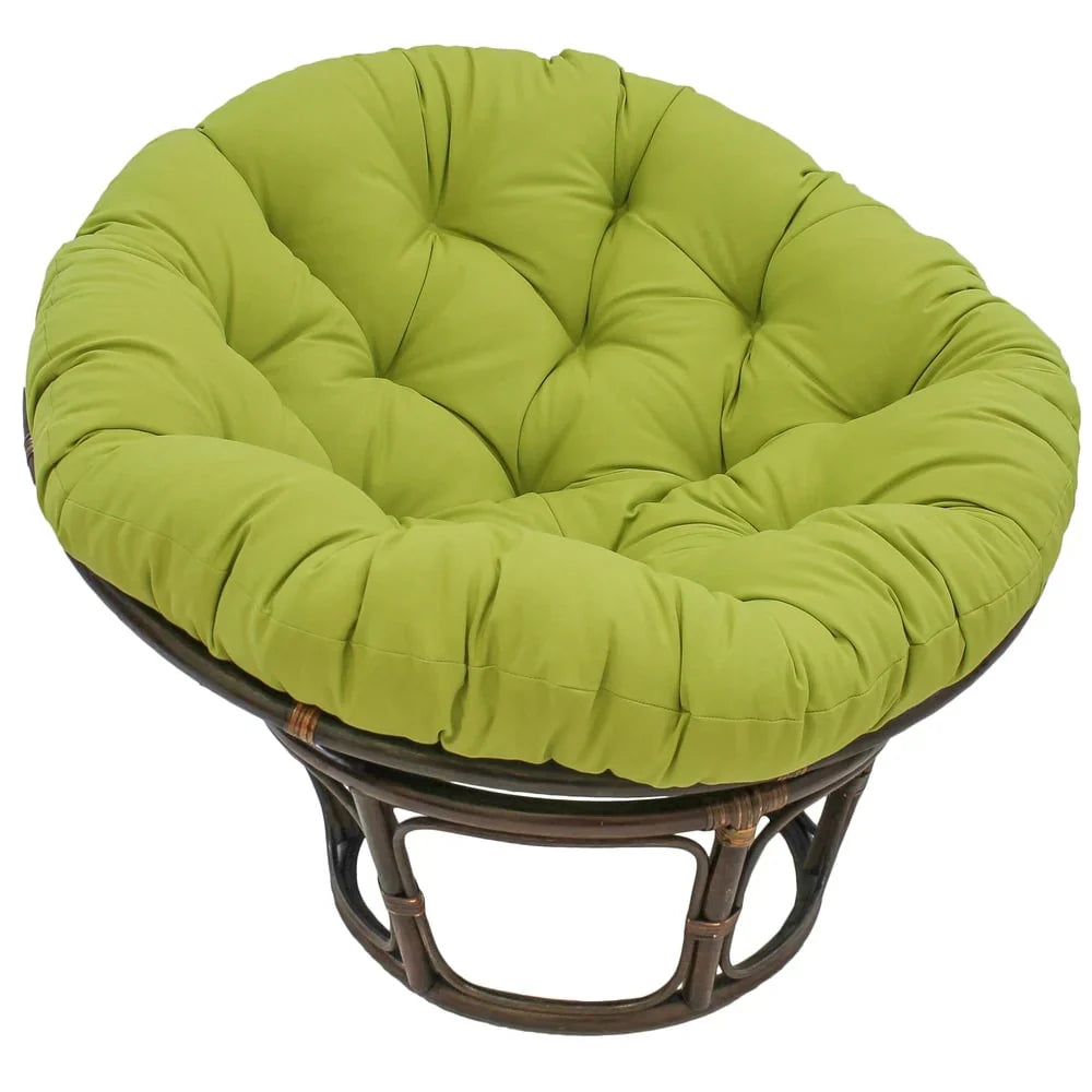 Poltrona Papasan Bali in rattan da 42 pollici con cuscino in twill