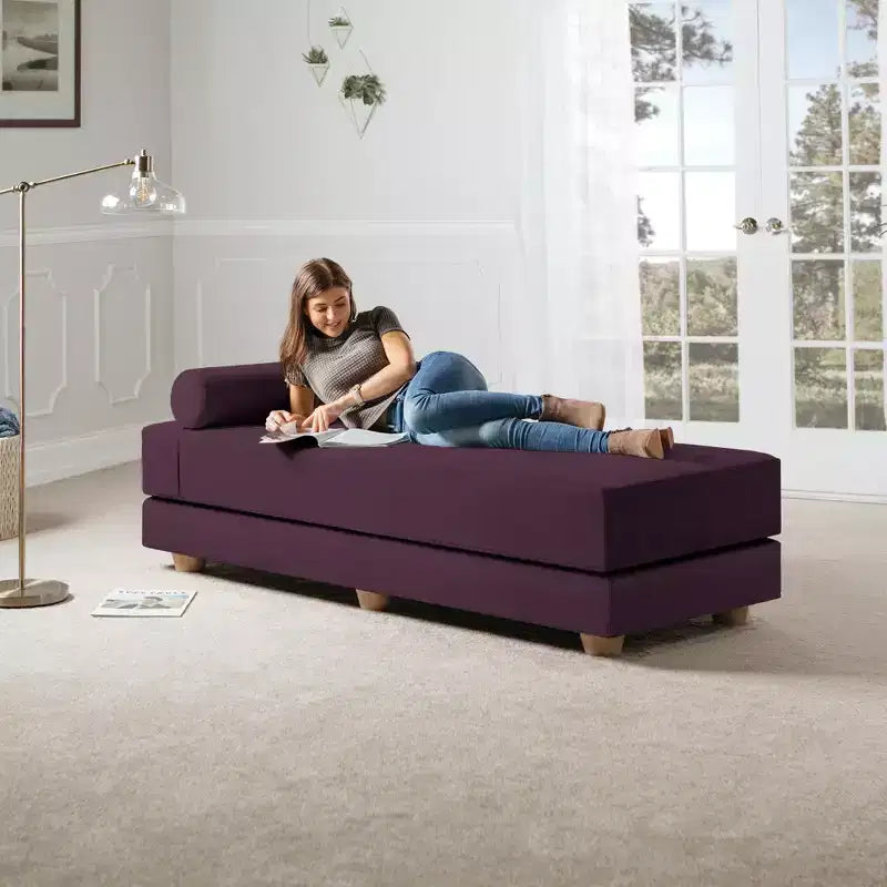 Päivävuode / ulosvedettävä queen-size-vuodesohva – mikrosametti
