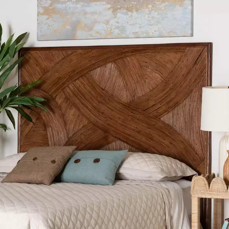 Testiera indipendente King Elettra in rattan bali & pari: lavorata a mano, senza montaggio, design bohémien