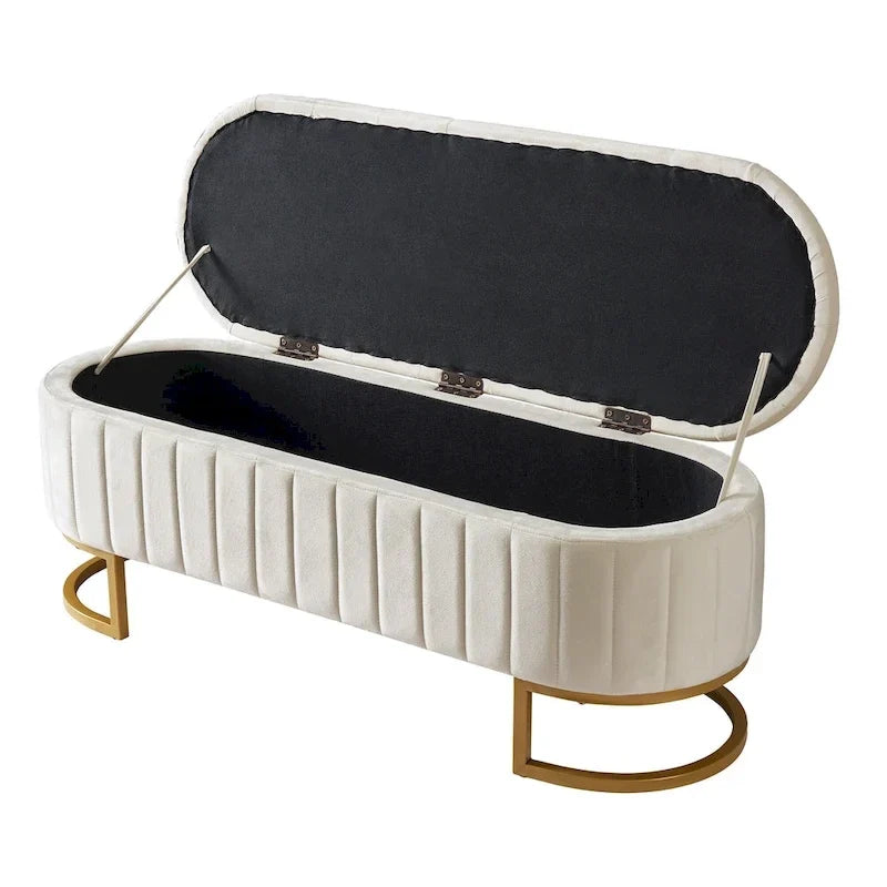 Set da camera da letto in 2 pezzi, letto a piattaforma matrimoniale LED con pouf contenitore