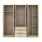 Armario de madera de 6 puertas con cajones para dormitorio