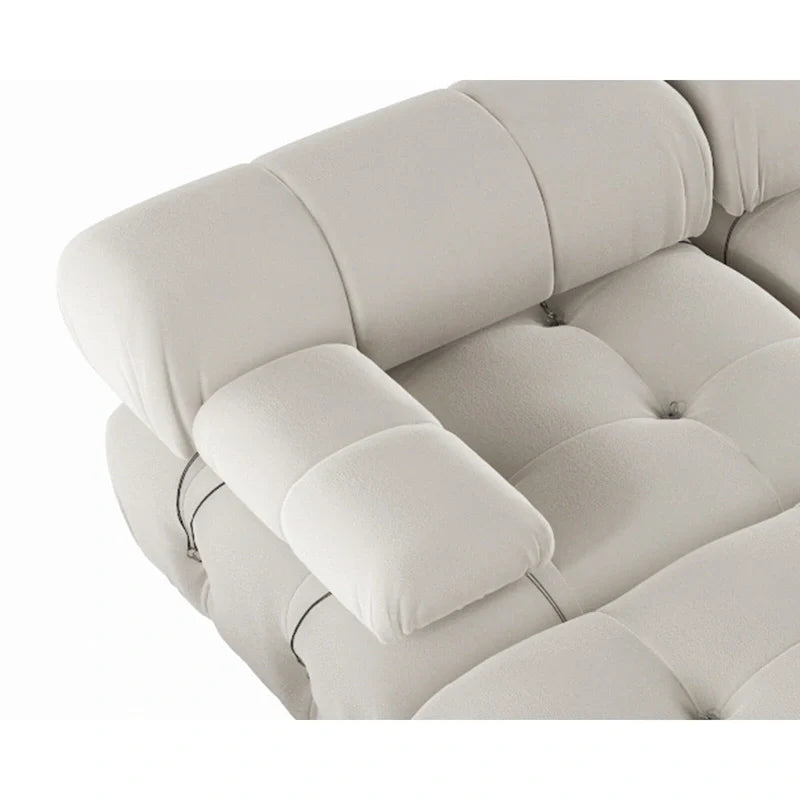138' umbaubares modulares Ecksofa, U-förmige minimalistische Samtsofas