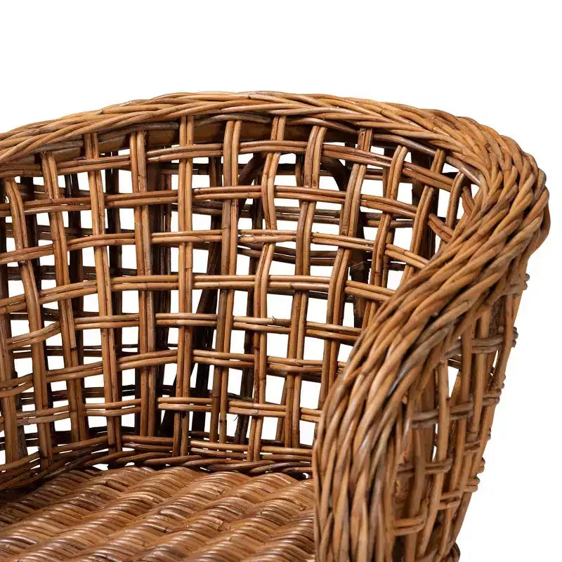 Set di 2 sedie da pranzo bali & pari Mario in legno di teak e rattan, finitura marrone naturale, in stile bohémien moderno