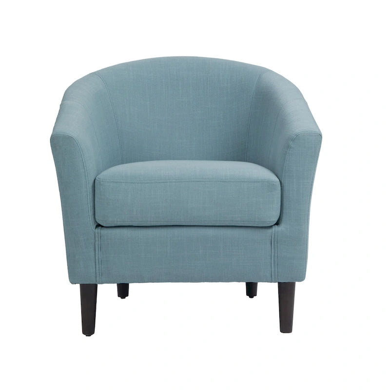 2er-Set moderne Leinen-Sessel im Fassdesign, Clubsessel