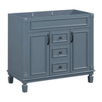 Meuble-lavabo moderne de salle de bains de 36 po avec vasque sur plan, armoire à miroir, 2 portes et 2 tiroirs