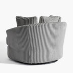 Set di 2 poltrone girevoli a conchiglia oversize da 43 W in morbido velluto a coste con cuscini