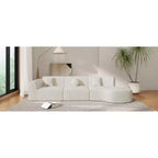 Sofá seccional curvo moderno de 140 pulgadas con chaise longue, conjunto de 3 piezas para la sala de estar