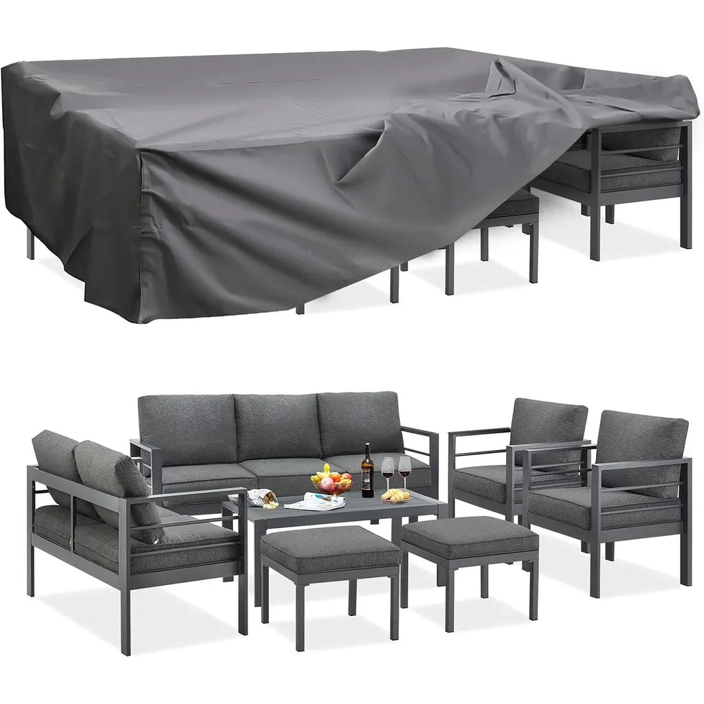 AECOJOY 7-częściowy aluminiowy zestaw mebli tarasowych do wypoczynku na świeżym powietrzu
