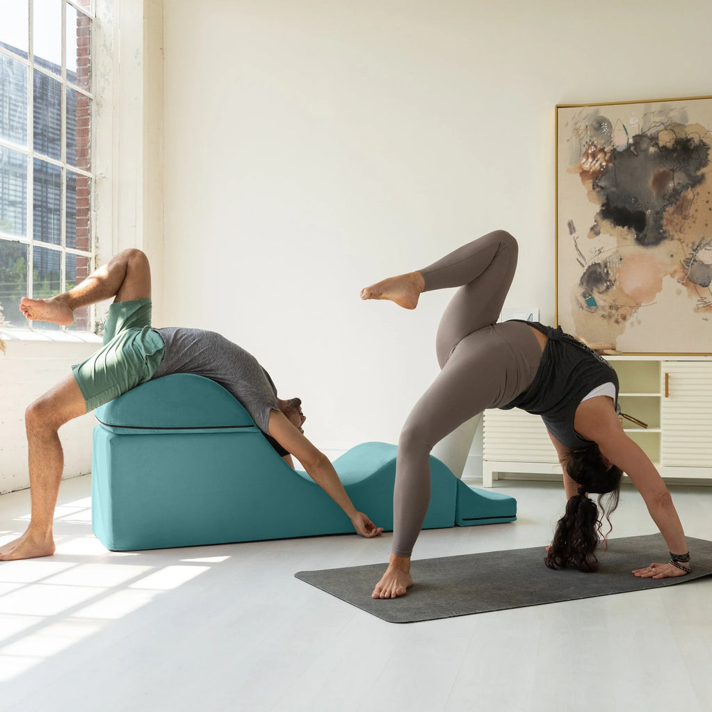 Chaise longue convertibile Avana Kami / poltrona per yoga e massaggi - pouf 2-in-1 con poltrona lounge da yoga ripiegabile estraibile nascosta, microvelluto - N/A