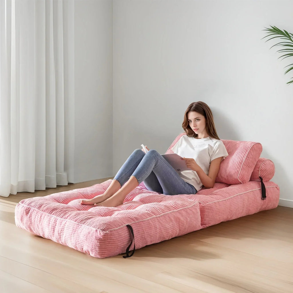 8 Cord-Sofa zum Zusammenklappen, Schlafsofa, Einzel