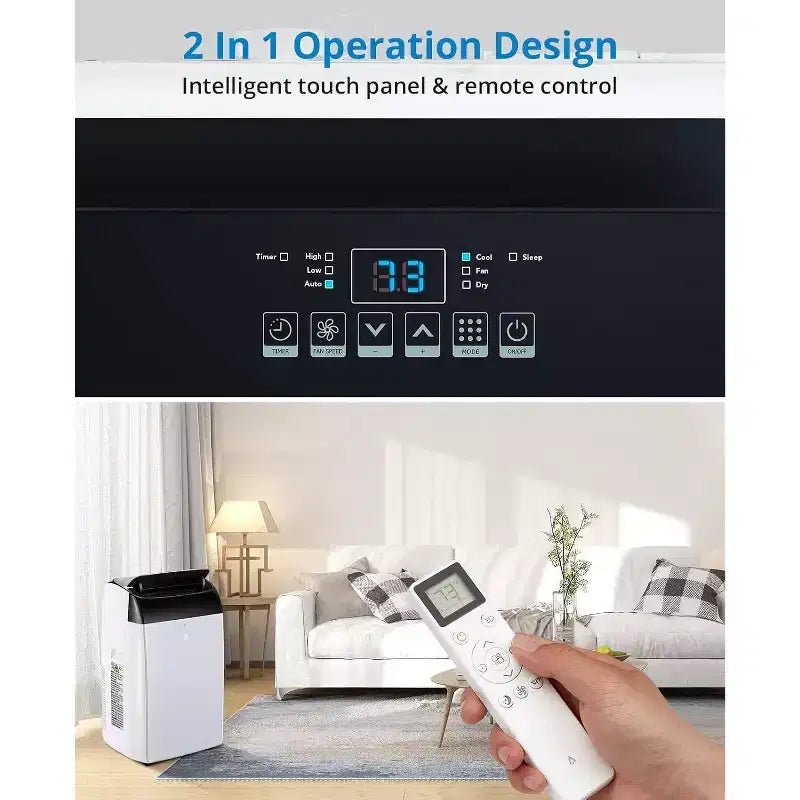 Draagbare airconditioner van 14.000 BTU, 3-in-1-airconditioning voor ruimtes tot 750 vierkante voet met luchtontvochtiger