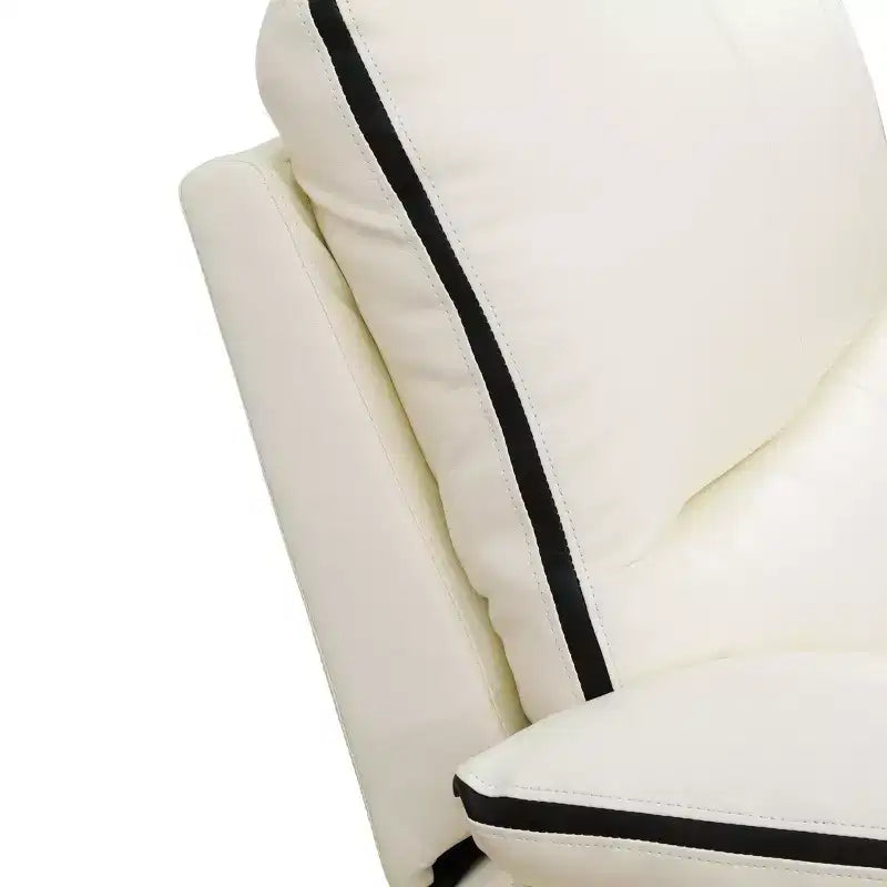 MAYEERTY elektrischer Relaxsessel als Zweiersofa, elektrischer Zweisitzer aus atmungsaktivem Leder mit Stauraum und Getränkehaltern für das Wohnzimmer, Weiß