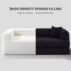 Sofá cama convertible 4 en 1, colchón de suelo plegable de pana sin armazón de 79 pulgadas con almohada, sofá biplaza sin montaje para apartamentos pequeños