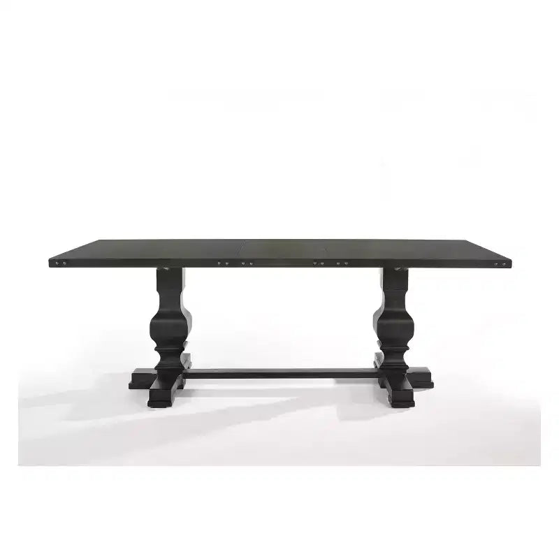 Tavolo da pranzo rettangolare Morland – Nero vintage, base a cavalletto, 6 posti a sedere