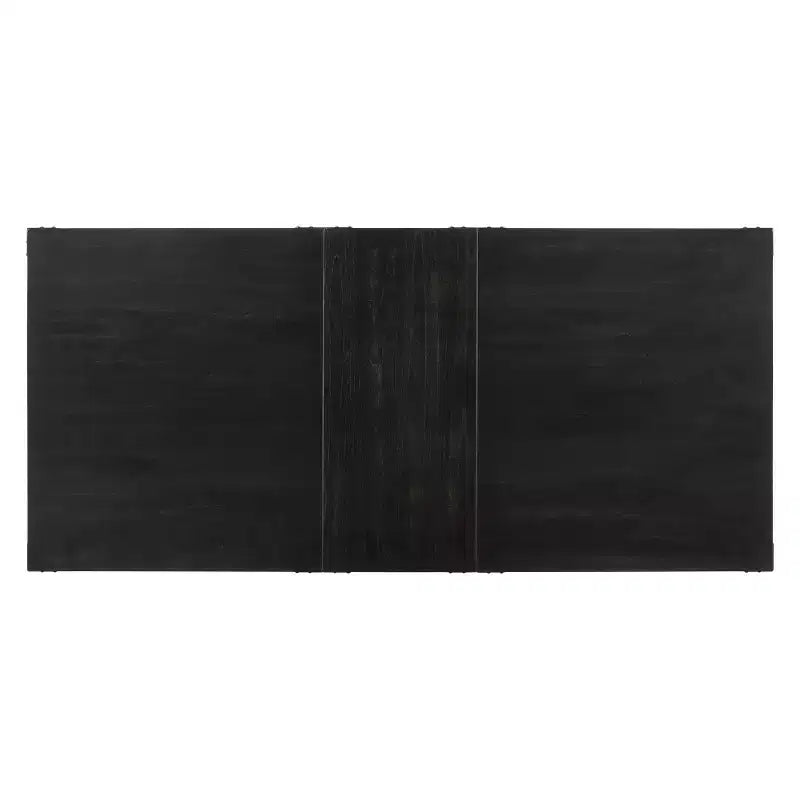Tavolo da pranzo rettangolare Morland – Nero vintage, base a cavalletto, 6 posti a sedere