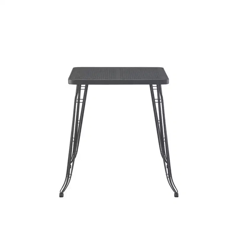Tavolo Alto Carson Square Grigio – Telaio in Metallo Stile Country 42.25", 2 Posti
