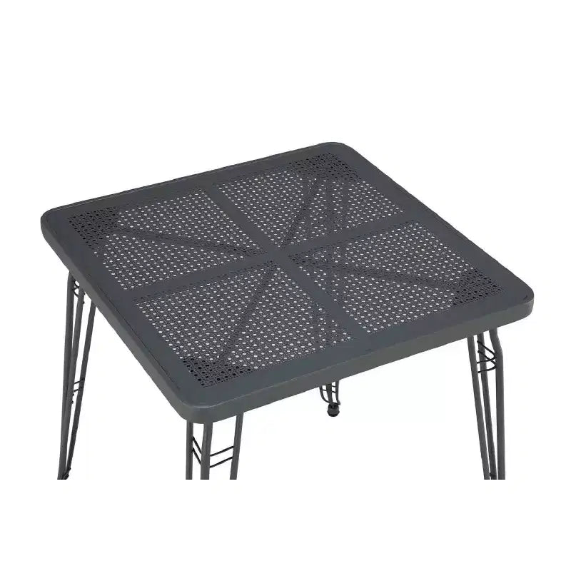 Tavolo Alto Carson Square Grigio – Telaio in Metallo Stile Country 42.25", 2 Posti
