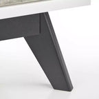 Mid-Century 2-Drawer Nightstand – White & Weathered Gray