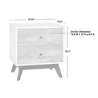 Mid-Century 2-Drawer Nightstand – White & Weathered Gray