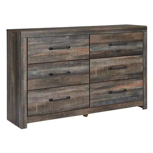 6-Drawer Dresser – Rustic Industrial Bedroom Chest with Barn Board Finish