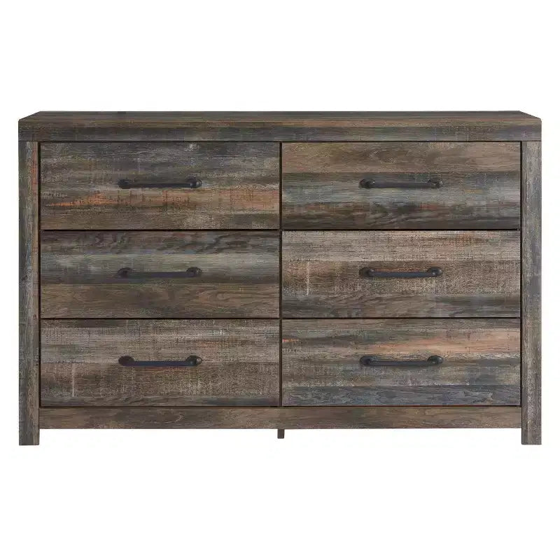 6-Drawer Dresser – Rustic Industrial Bedroom Chest with Barn Board Finish