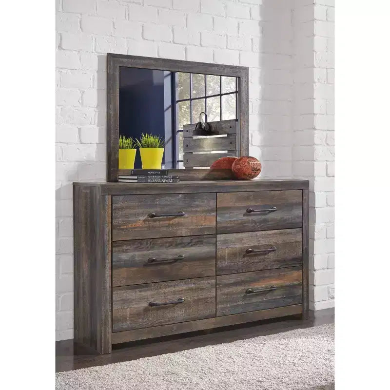 6-Drawer Dresser – Rustic Industrial Bedroom Chest with Barn Board Finish