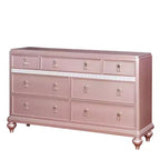 Cassettiera Coleman a 7 cassetti – Finitura oro rosa, 162 cm di larghezza, per camera da letto