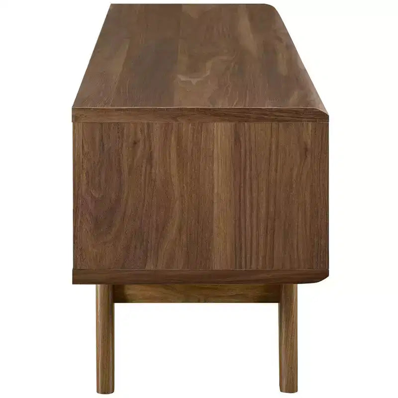 Mobile TV stile Mid-Century per TV fino a 55" – Finitura Noce, Ante Scorrevoli, 48"