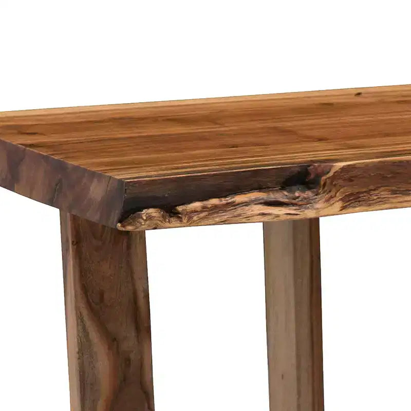 Consolle multimediale Berkshire in legno massello di acacia con bordo naturale – Componenti in acciaio, 122 cm