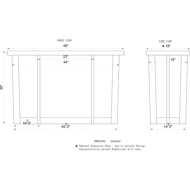 Consolle multimediale Berkshire in legno massello di acacia con bordo naturale – Componenti in acciaio, 122 cm