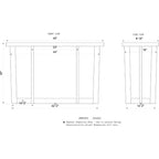Consolle multimediale Berkshire in legno massello di acacia con bordo naturale – Componenti in acciaio, 122 cm