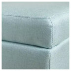 Panca Contenitore London in Tessuto – Trapuntata Azzurro Chiaro, Coperchio Incernierato, 129 cm