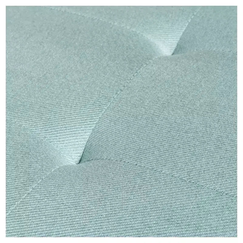 Panca Contenitore London in Tessuto – Trapuntata Azzurro Chiaro, Coperchio Incernierato, 129 cm