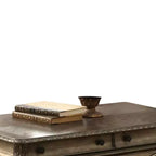 Tavolino – Rovere Vintage, Dettagli Intagliati, Gambe Scorrevoli, 132 cm di Lunghezza