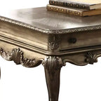 Tavolino – Rovere Vintage, Dettagli Intagliati, Gambe Scorrevoli, 132 cm di Lunghezza
