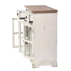 Vetrinetta Shabby Chic – Bianco Antico, 3 Ante in Vetro e 2 Cassetti