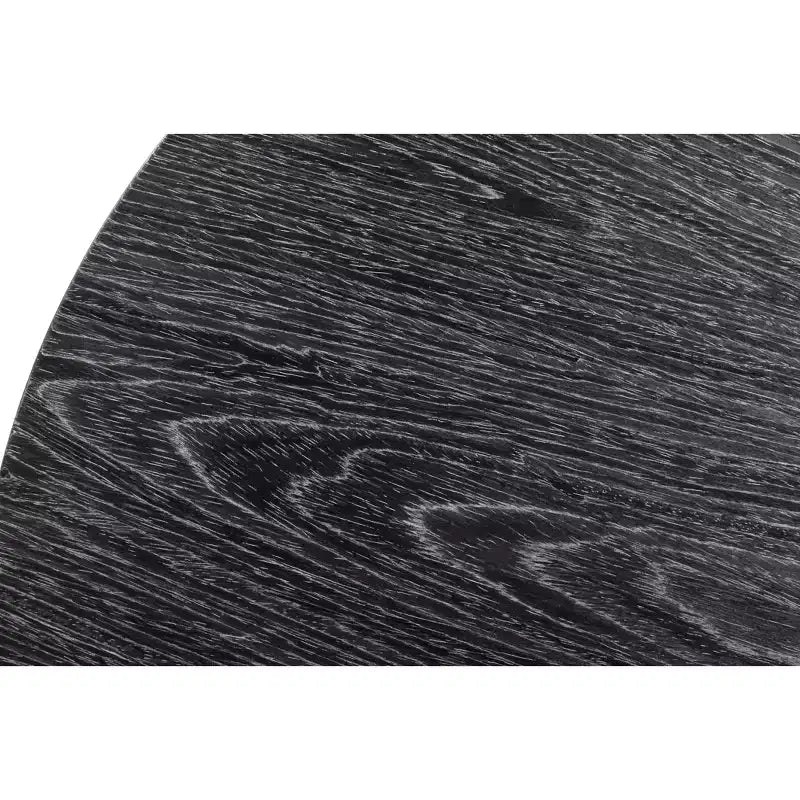 Round Coffee Table – Noir Black, Geometric Metal Base, MDF Top