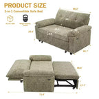 Sofá cama convertible 3 en 1 Dyonery, sofá cama extraíble con respaldo ajustable