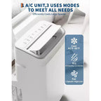 Tragbare Klimaanlage mit 15.000 BTU, 3-in-1-Klimagerät mit Luftentfeuchter und Ventilator, Schlafmodus, Fernbedienung und LED-Panel, kühlt 850 sq. ft., leise