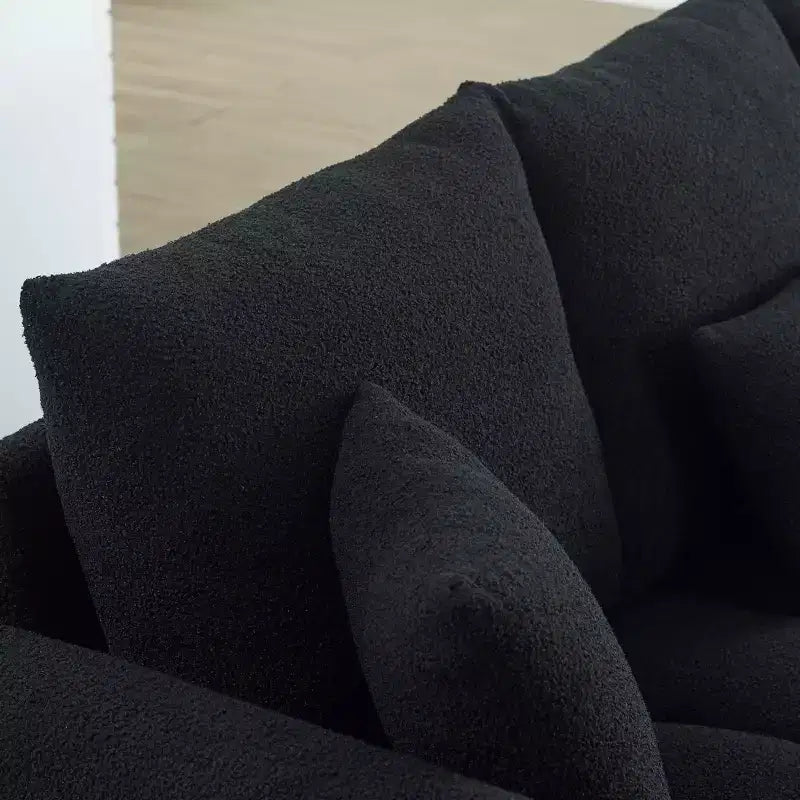 GDFStudio Alanna 79.5 - moderní třímístná pohovka s čalouněním z teddy látky a polštáři