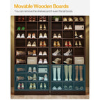 Meuble à chaussures haut pour 30 paires, étagère de rangement blanche en bois à 10 niveaux pour placard et entrée – 10 niveaux