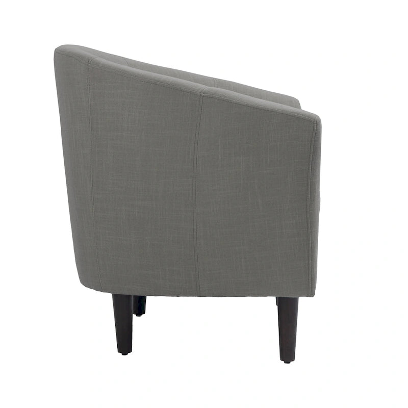 2er-Set moderne Leinen-Sessel im Fassdesign, Clubsessel