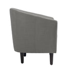 2er-Set moderne Leinen-Sessel im Fassdesign, Clubsessel